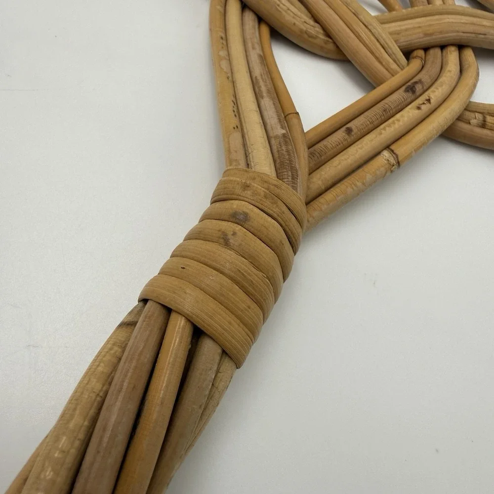 Vtg Rattan Carpet Beater Wicker Reed Rug Paddle Wall Decor Cleaning Tool Farm